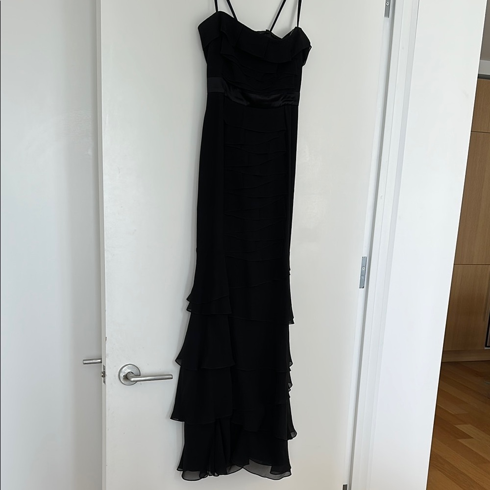 BCBG Elegant Black Ruffled Dress